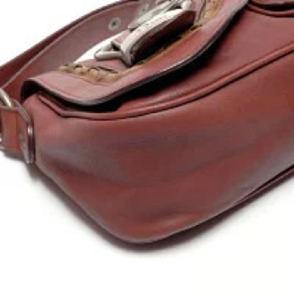 Christian Dior Gaucho Leather Shoulder Bag Red - Picture 6 of 13